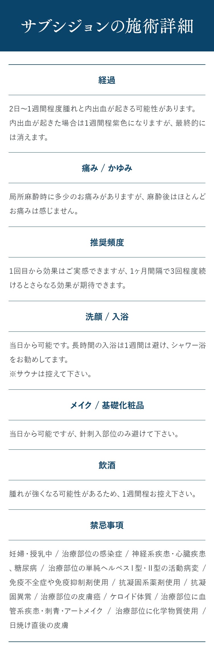サブシジョンの施術詳細