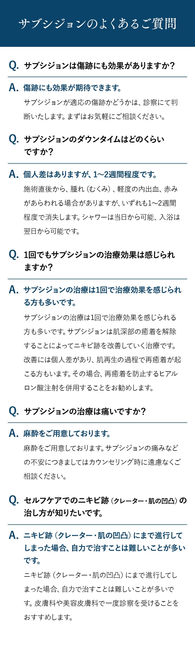 サブシジョンのよくある質問